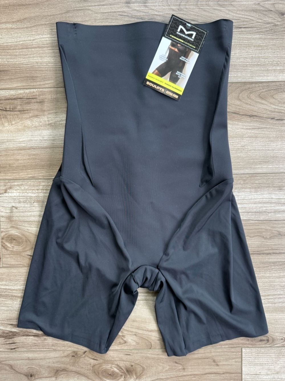 MAIDENFORM Women's Shapewear High-waist Thigh Slimmer Black Size Large Sculpts